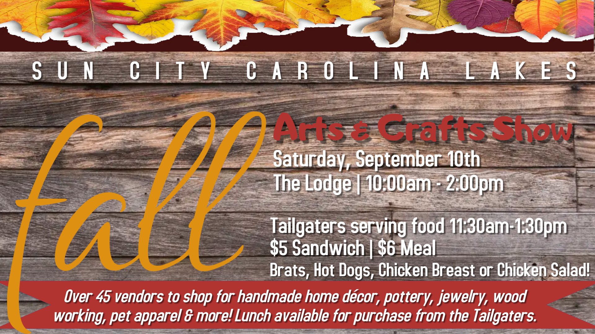 Sun City Carolina Lakes Calendar Event SCCL Lifestyle Fall Craft Show